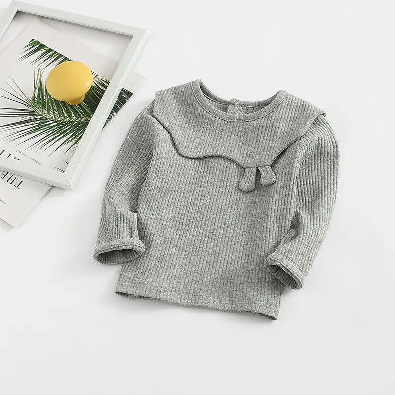 2024 New Kids Cotton Long Sleeve T-Shirt White - Image 2