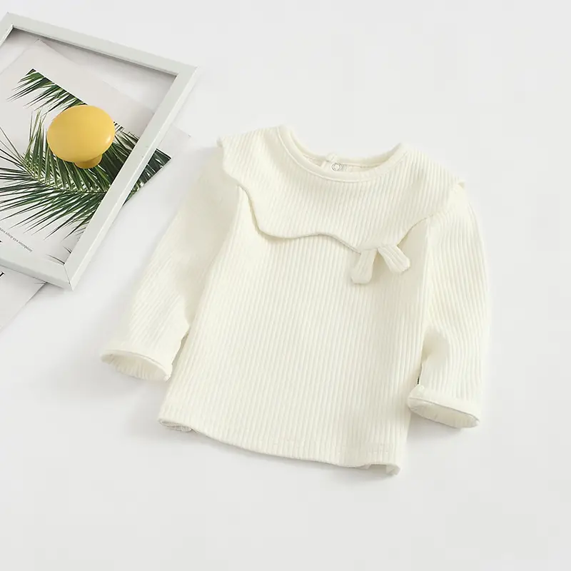 2024 New Kids Cotton Long Sleeve T-Shirt White - Image 4