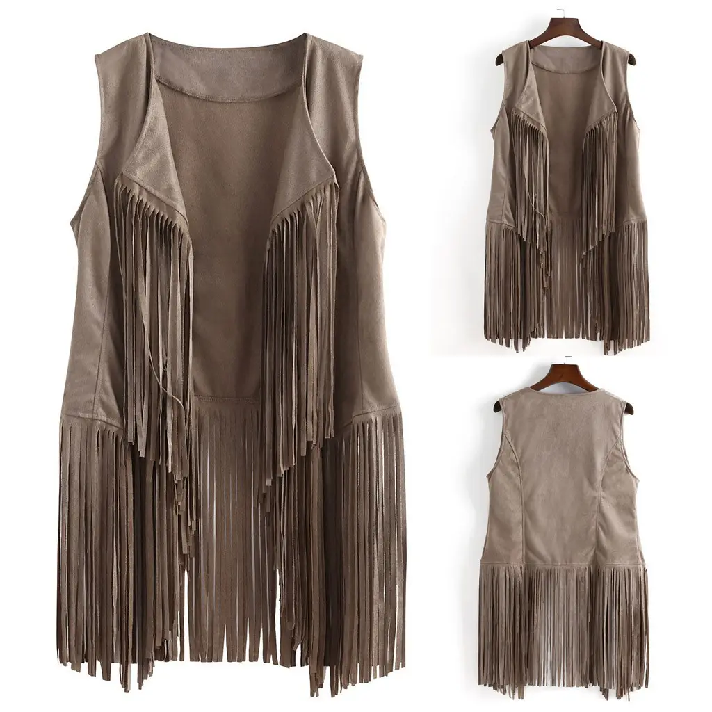 Women Slim Sleeveless Vest with Tassels Summer Wear — feature 10