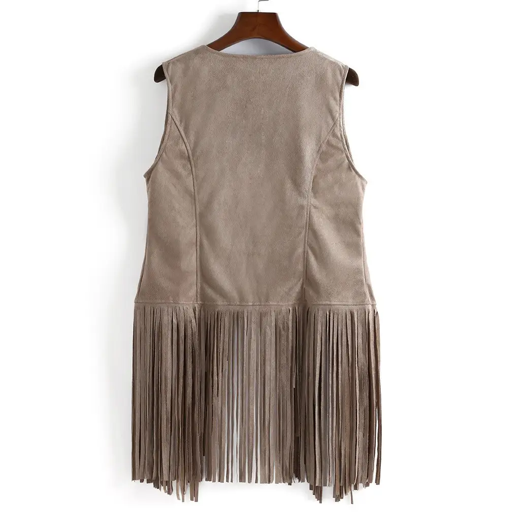 Women Slim Sleeveless Vest with Tassels Summer Wear — feature 13