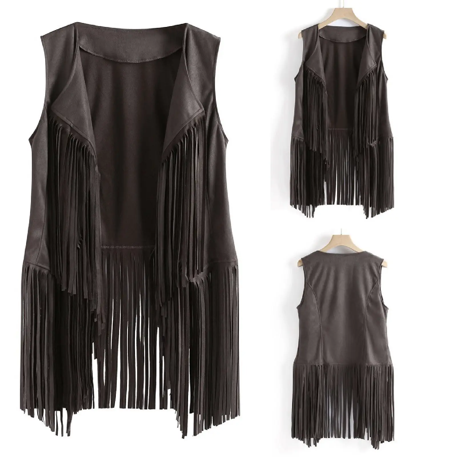 Women Slim Sleeveless Vest with Tassels Summer Wear — feature 14