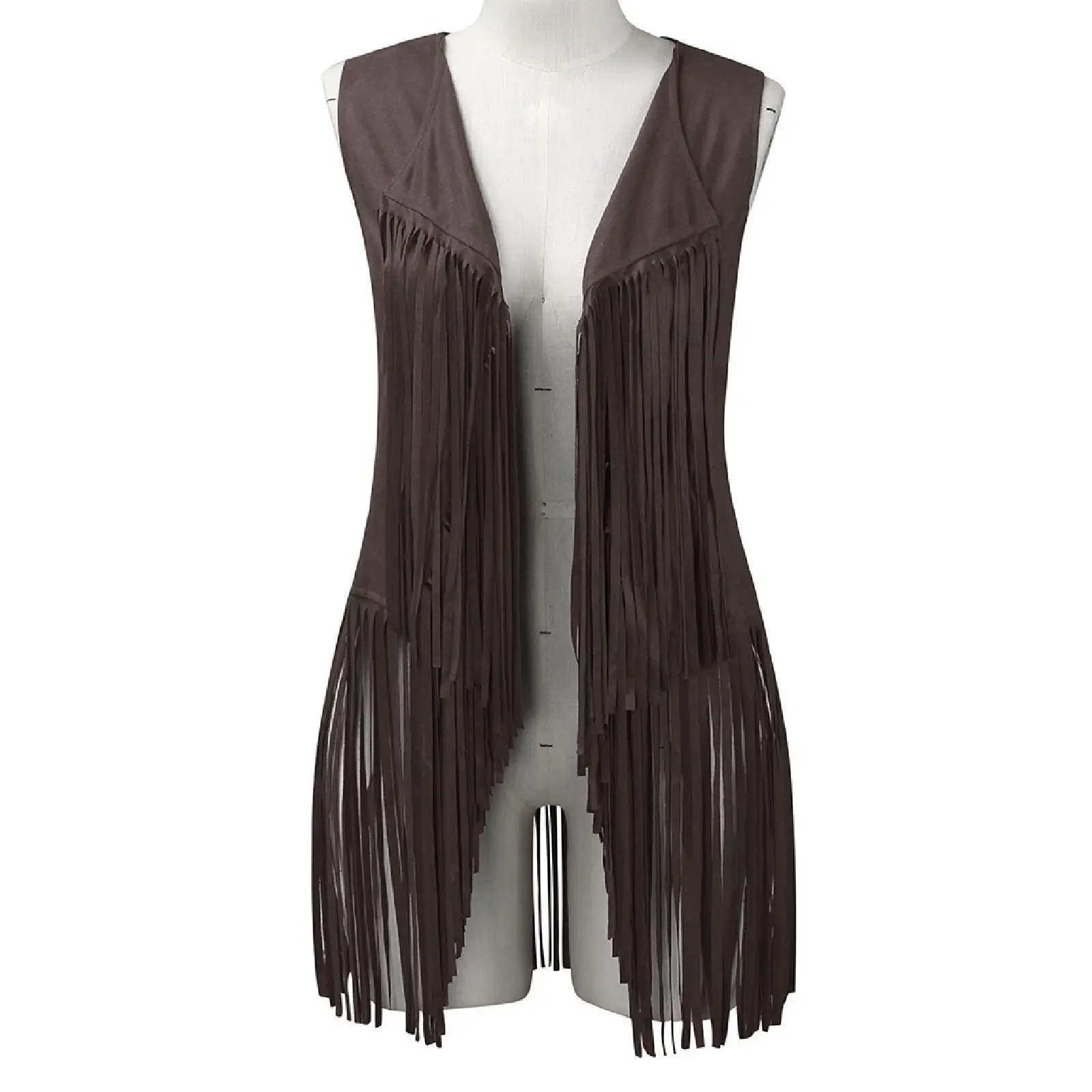 Women Slim Sleeveless Vest with Tassels Summer Wear — feature 17