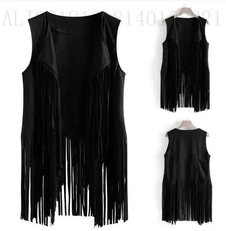 Women Slim Sleeveless Vest with Tassels Summer Wear — feature 2