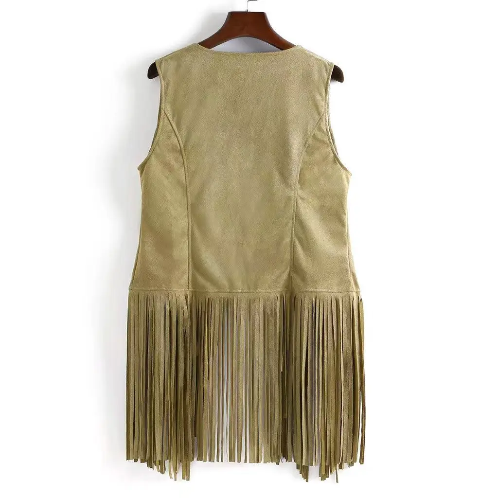 Women Slim Sleeveless Vest with Tassels Summer Wear — feature 38