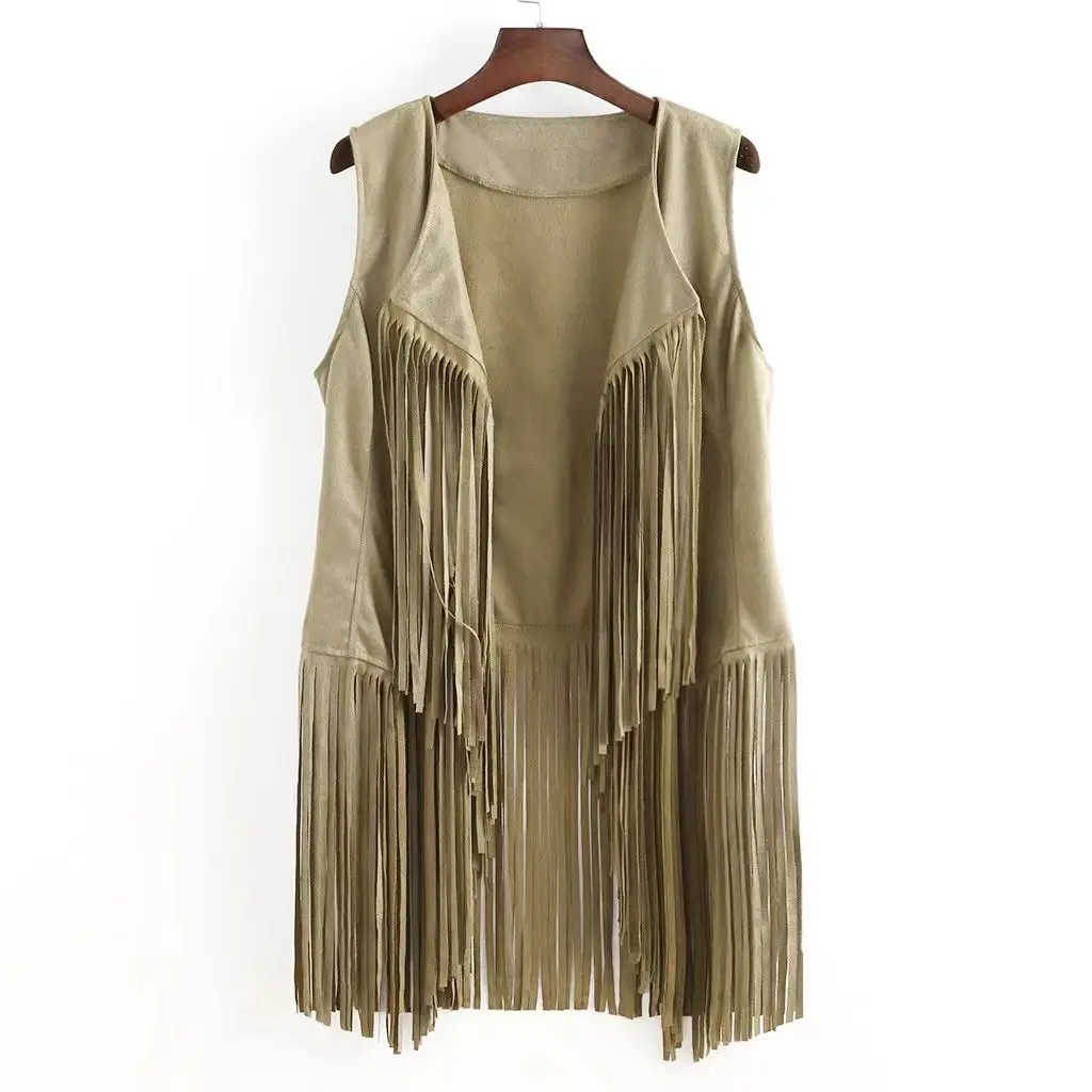 Women Slim Sleeveless Vest with Tassels Summer Wear — feature 39