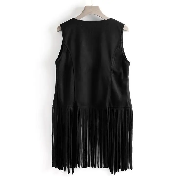 Women Slim Sleeveless Vest with Tassels Summer Wear — feature 4