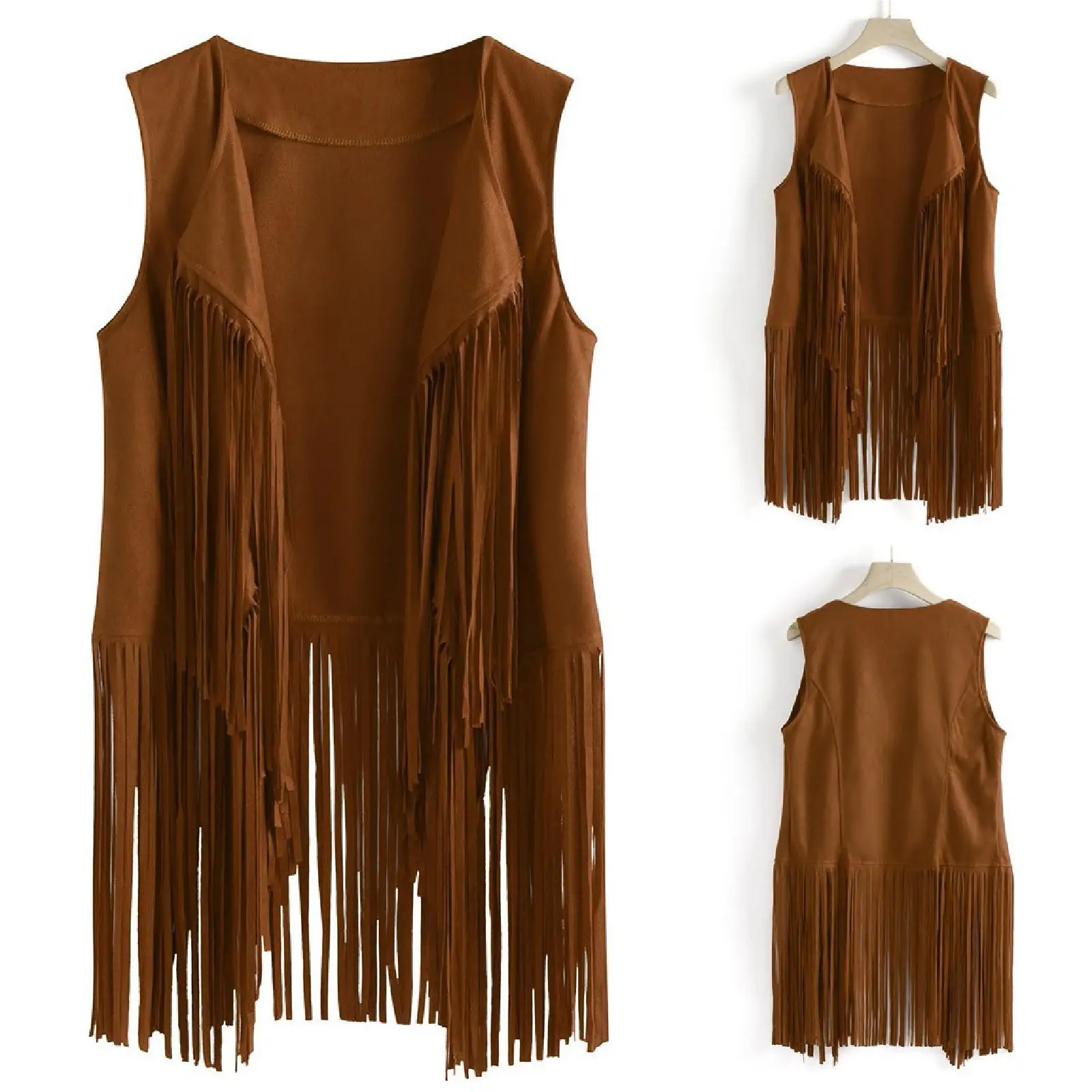Women Slim Sleeveless Vest with Tassels Summer Wear — feature 6
