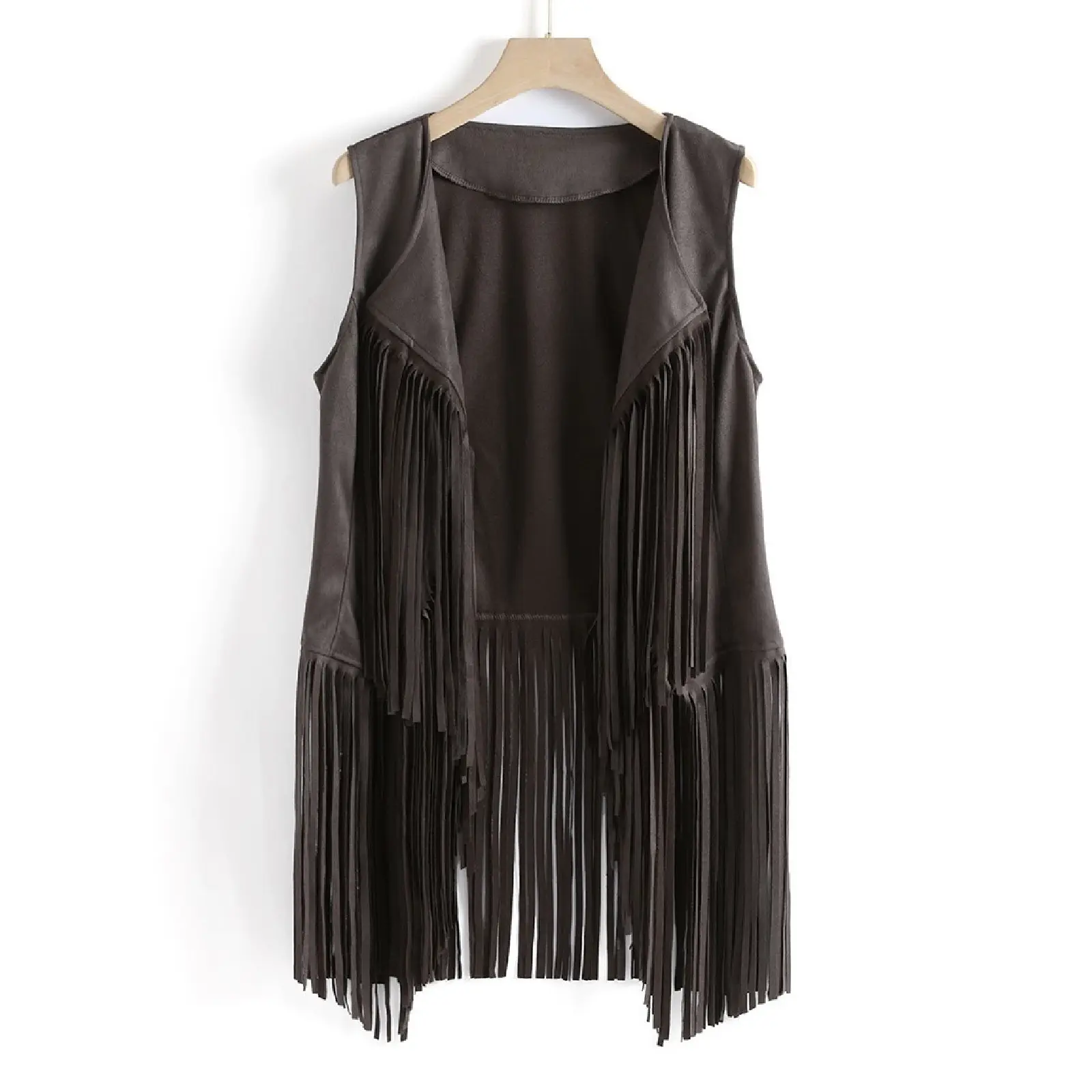 Women Slim Sleeveless Vest with Tassels Summer Wear - Image 2