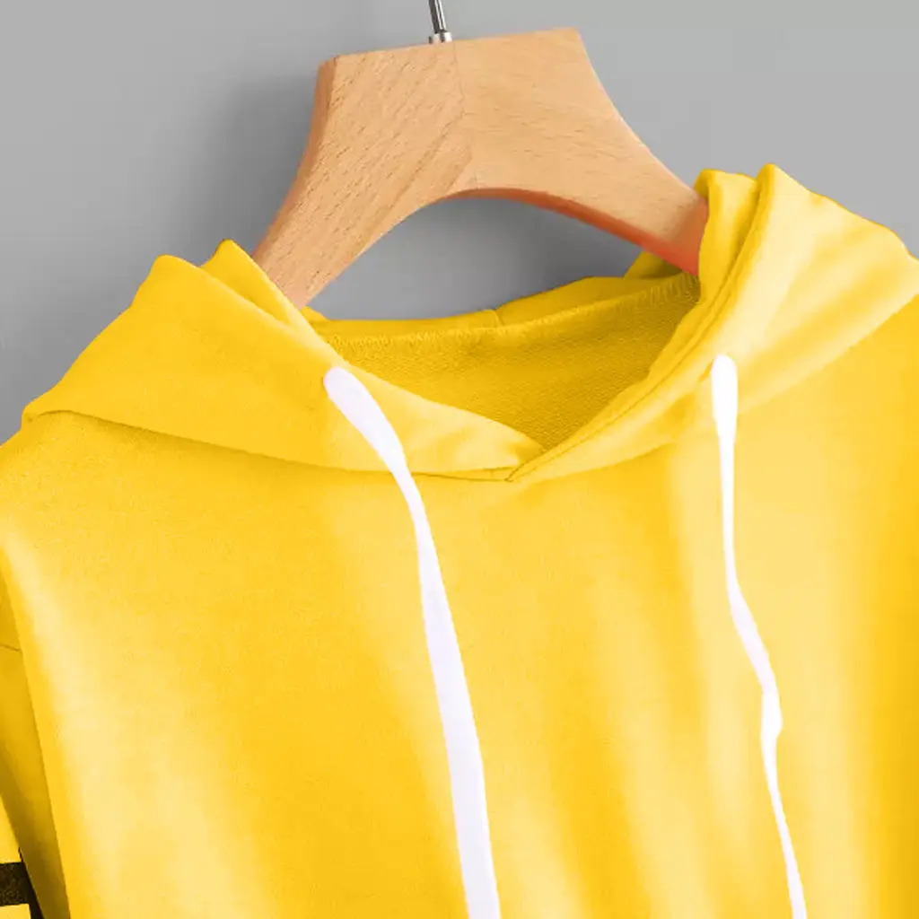 Women Korean Print Sweatshirt Set Red Yellow Yellow — feature 4