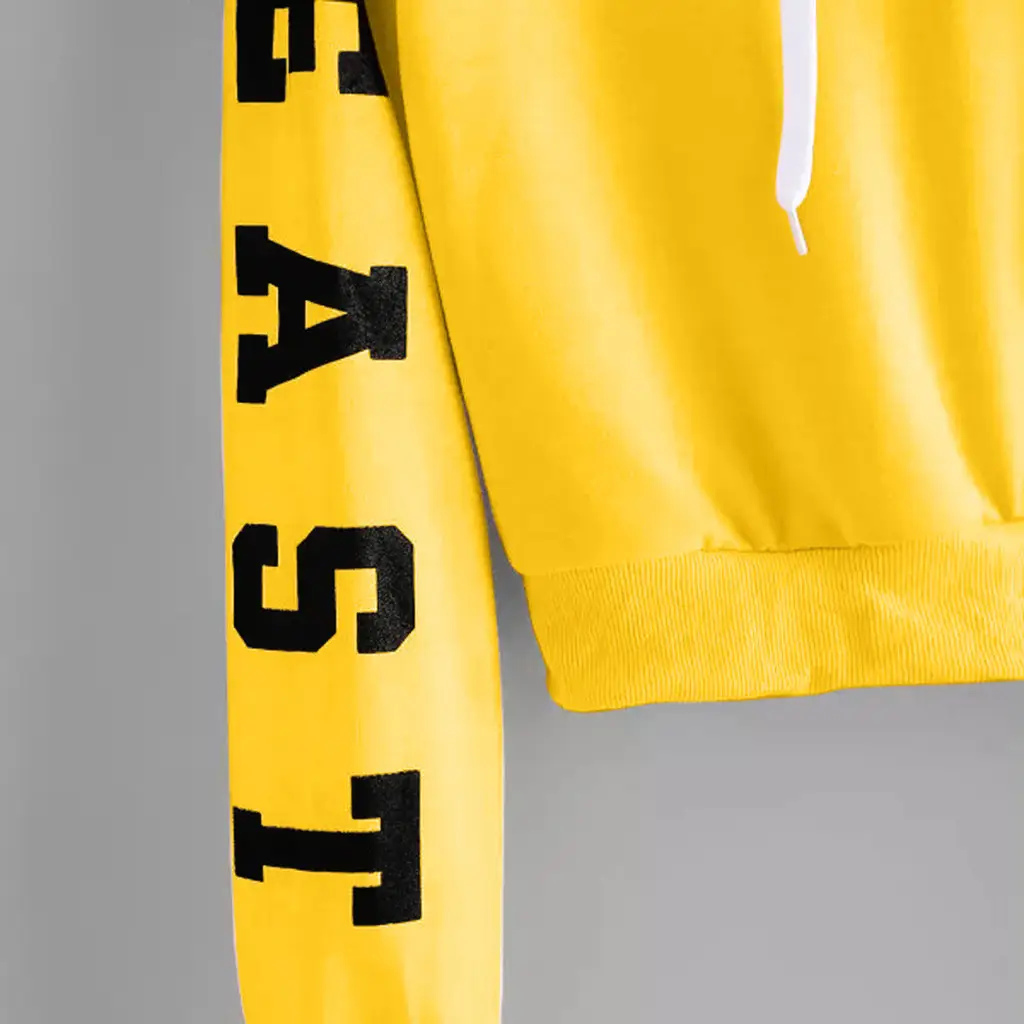Women Korean Print Sweatshirt Set Red Yellow Yellow — feature 5