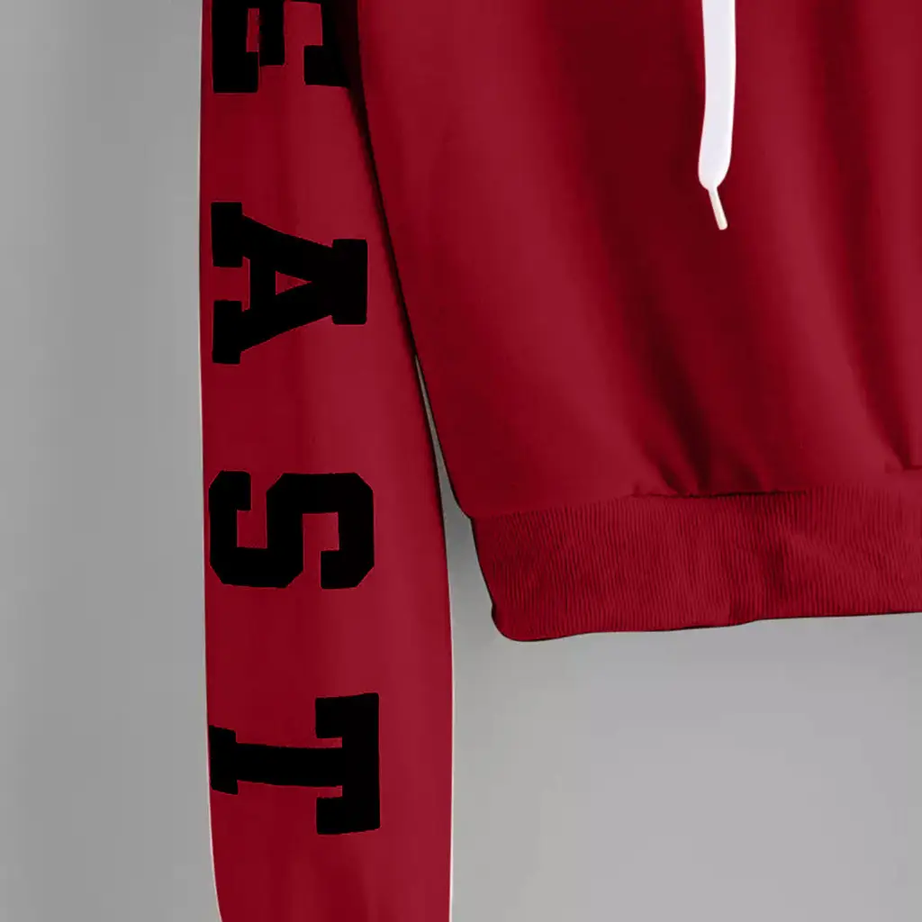 Women Korean Print Sweatshirt Set Red Yellow Yellow — feature 7