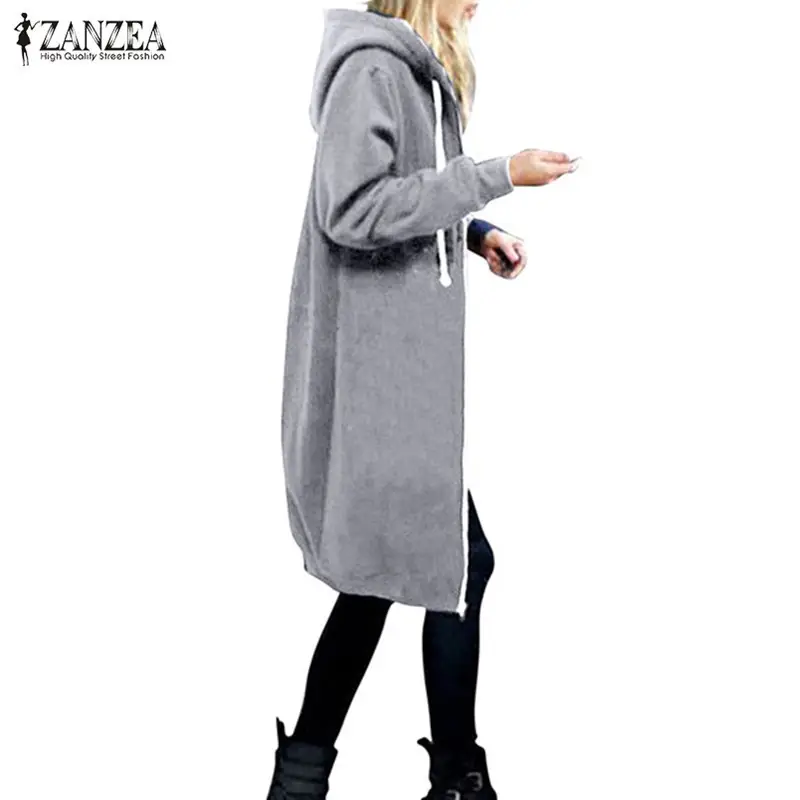 Pink Velvet Hooded Zipper Trench Coat for Women - Image 13