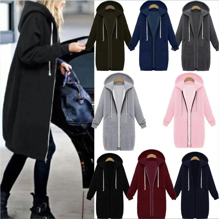 Pink Velvet Hooded Zipper Trench Coat for Women — feature 2