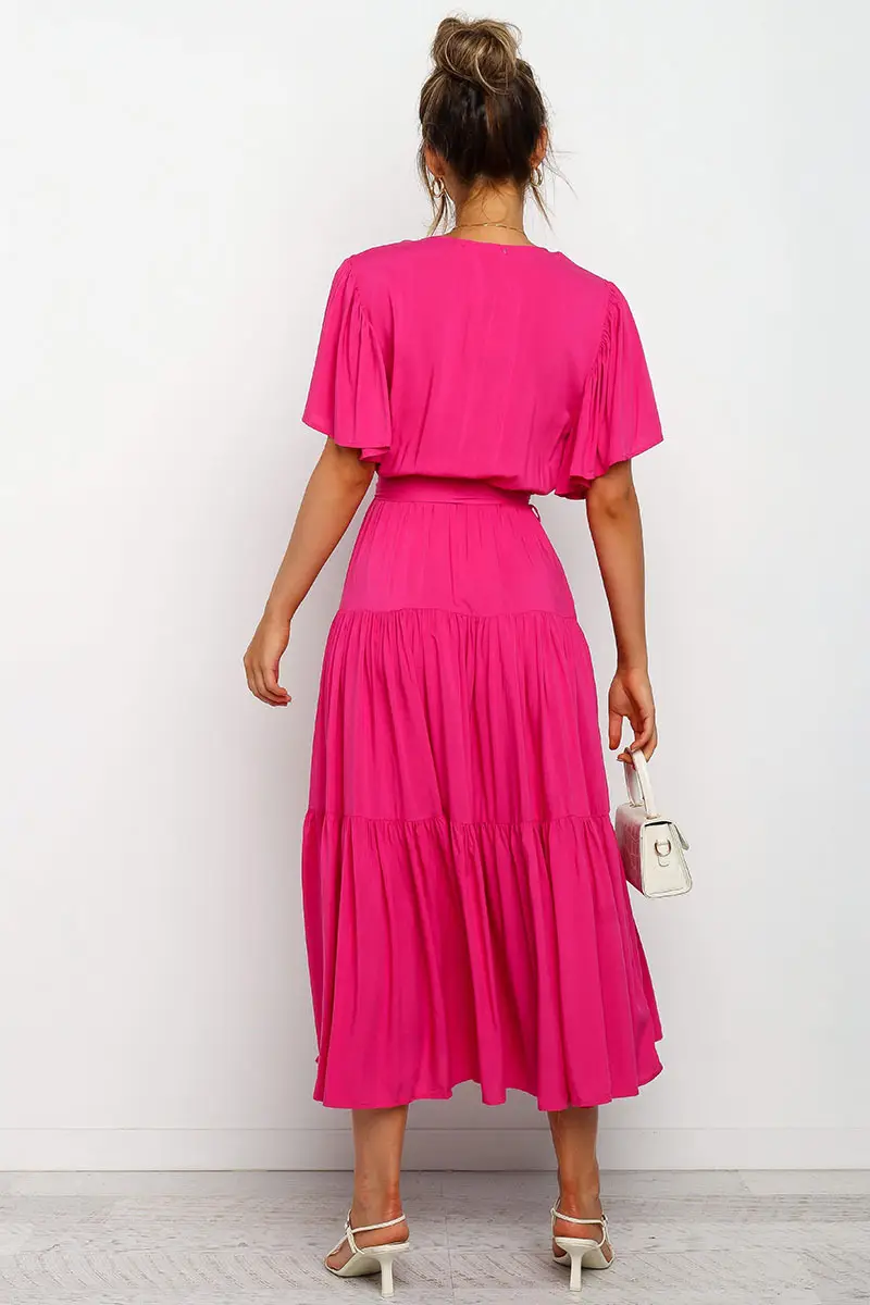 2021 Olive Green Tiered Belted Dress for Women — feature 27