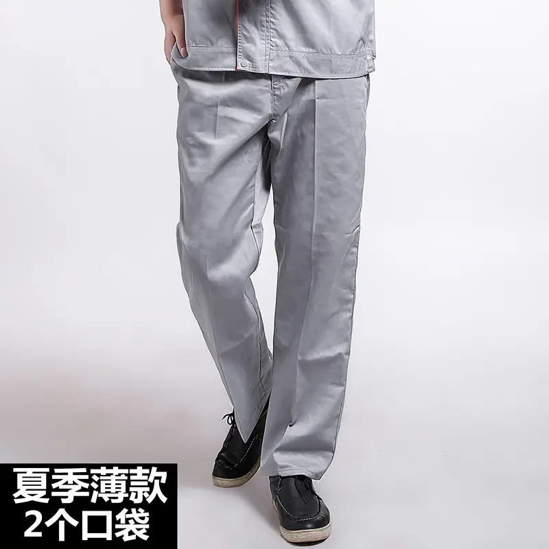 Men's Grey Multi-Pocket Work Pants Auto Repair - Image 5