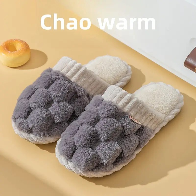 Cixi Cotton Slippers for Women Spring and Autumn Home Winter Indoor Non-slip Plush Home Warm Winter Couple Men - Image 24