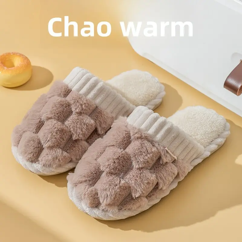 Cixi Cotton Slippers for Women Spring and Autumn Home Winter Indoor Non-slip Plush Home Warm Winter Couple Men - Image 27