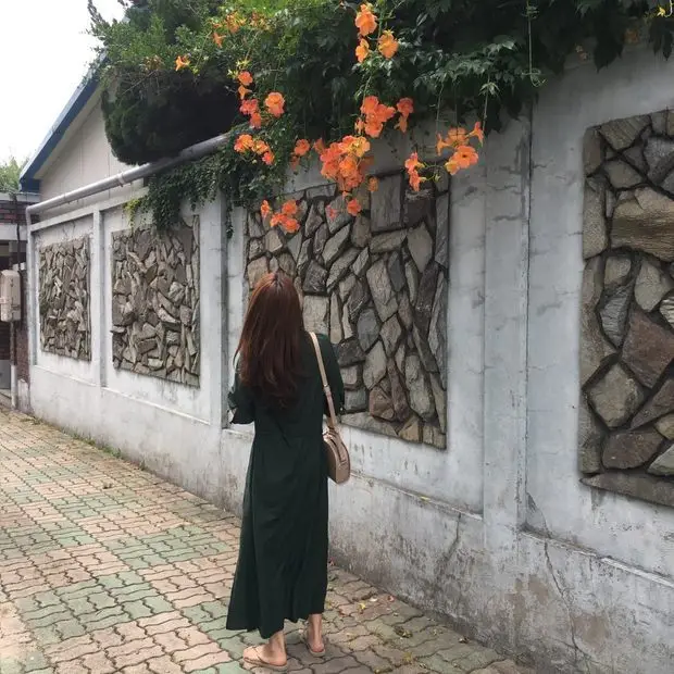 Green Korean Style Single Breasted Dress with Lantern Sleeve — feature 21