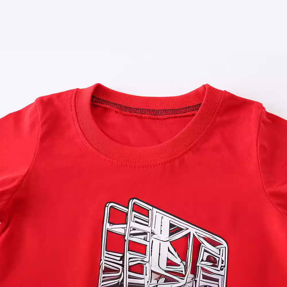 Red Fire Engine Kids T-Shirt Small Medium - Image 2