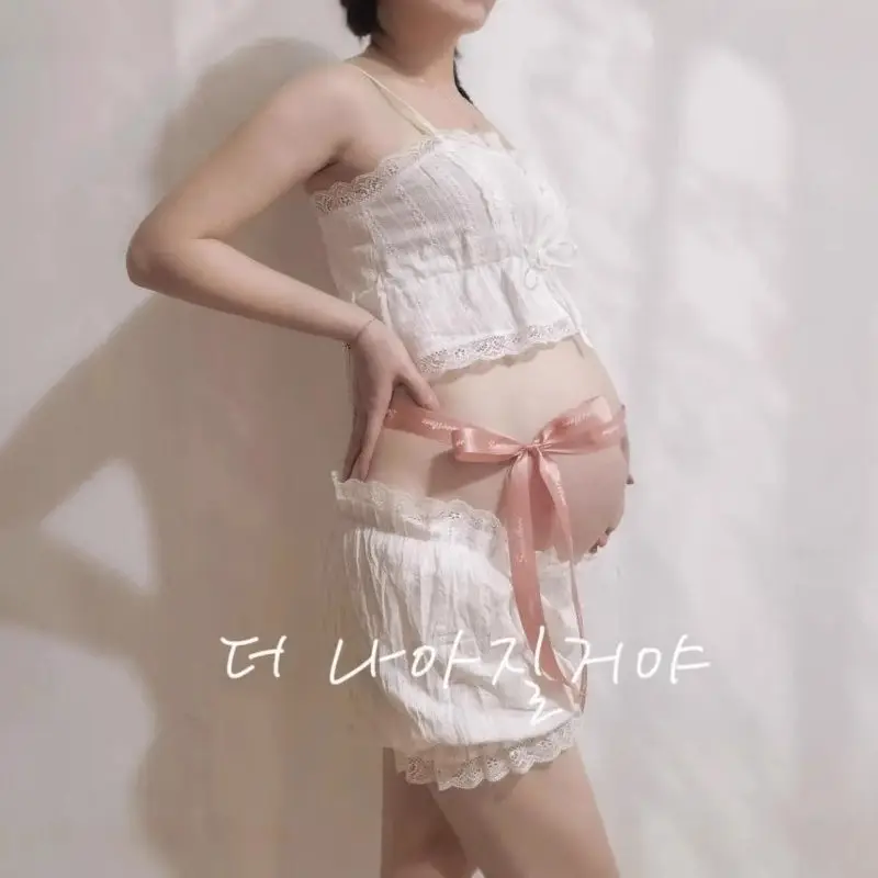 Pregnant Women Sexy Belly Photo Underwear Sling Shorts Set - Image 8