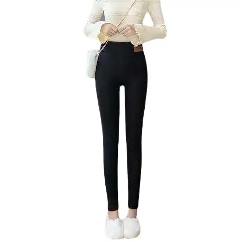 Women's Fleece Lined Warm Black Leggings Winter - Image 21