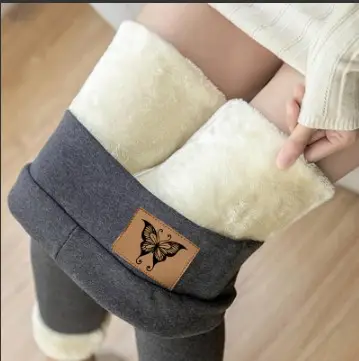 Women's Fleece Lined Warm Black Leggings Winter - Image 8