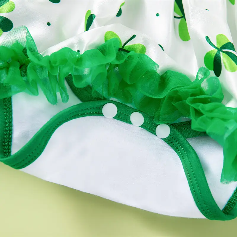 Green St. Patrick's Dress for Baby Girls Party Wear