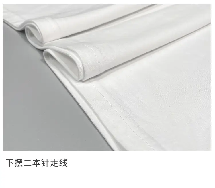 White High Collar Cotton Long Sleeve T-Shirt for Men — feature 11