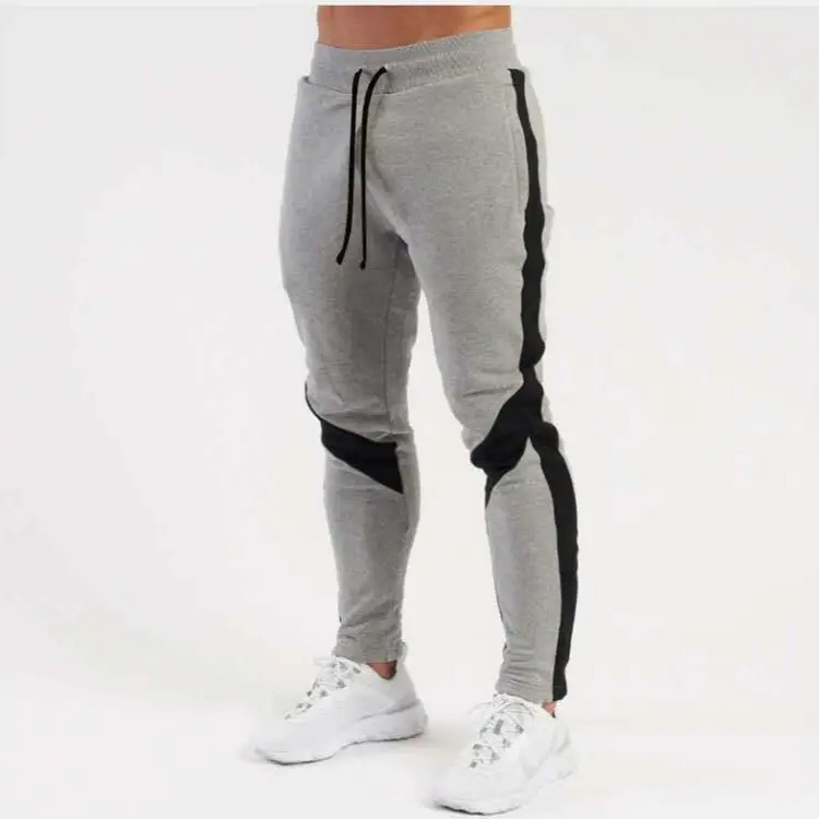 Men Slim Fit Striped Pants Grey Black Drawstring - Image 11