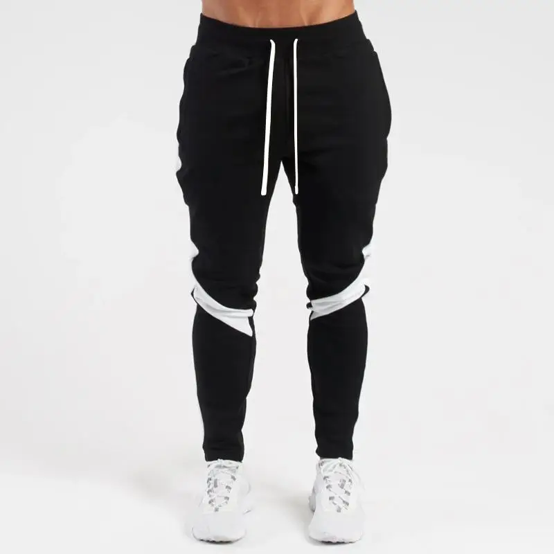 Men Slim Fit Striped Pants Grey Black Drawstring - Image 4