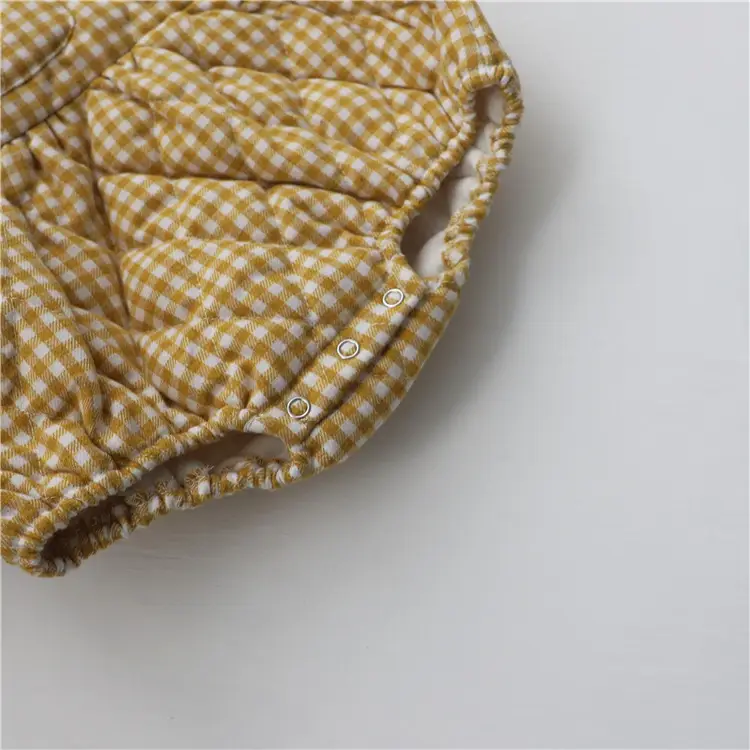 Korean Baby Plaid Triangle Climb Suit for Girls
