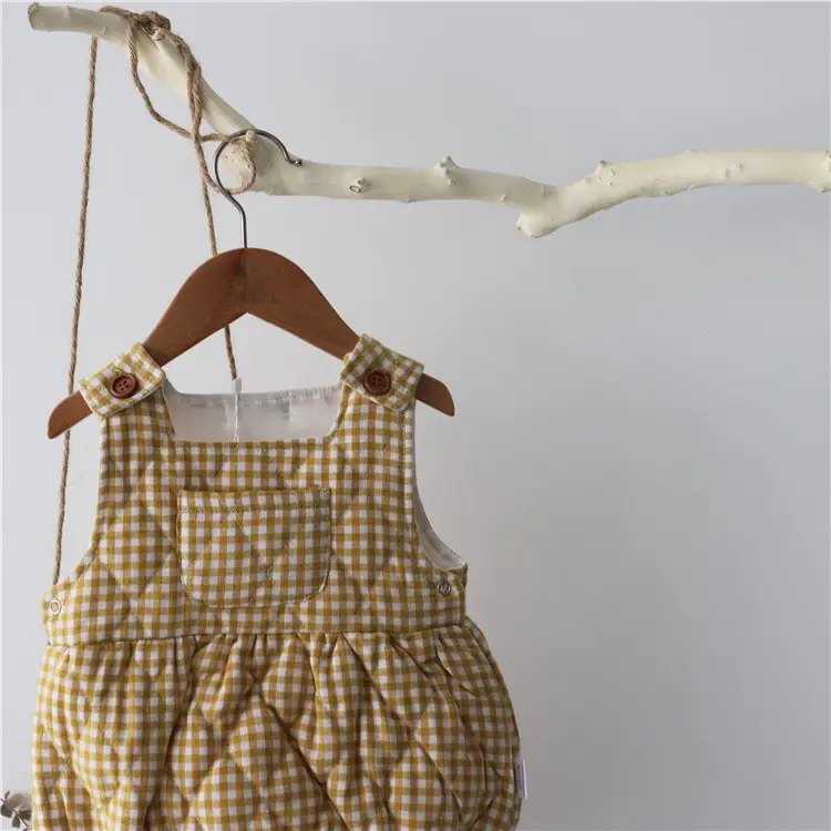 Korean Baby Plaid Triangle Climb Suit for Girls — feature 14