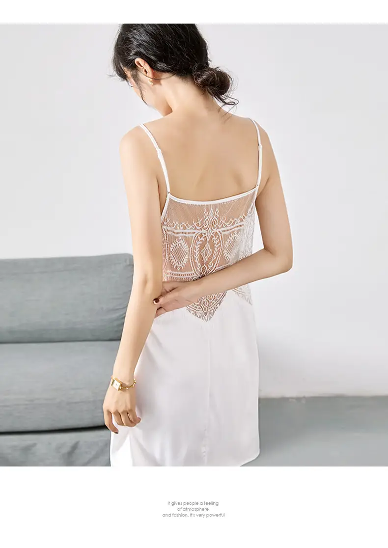 Black Lace Imitation V-Neck Petticoat Bottoming Skirt — feature 15