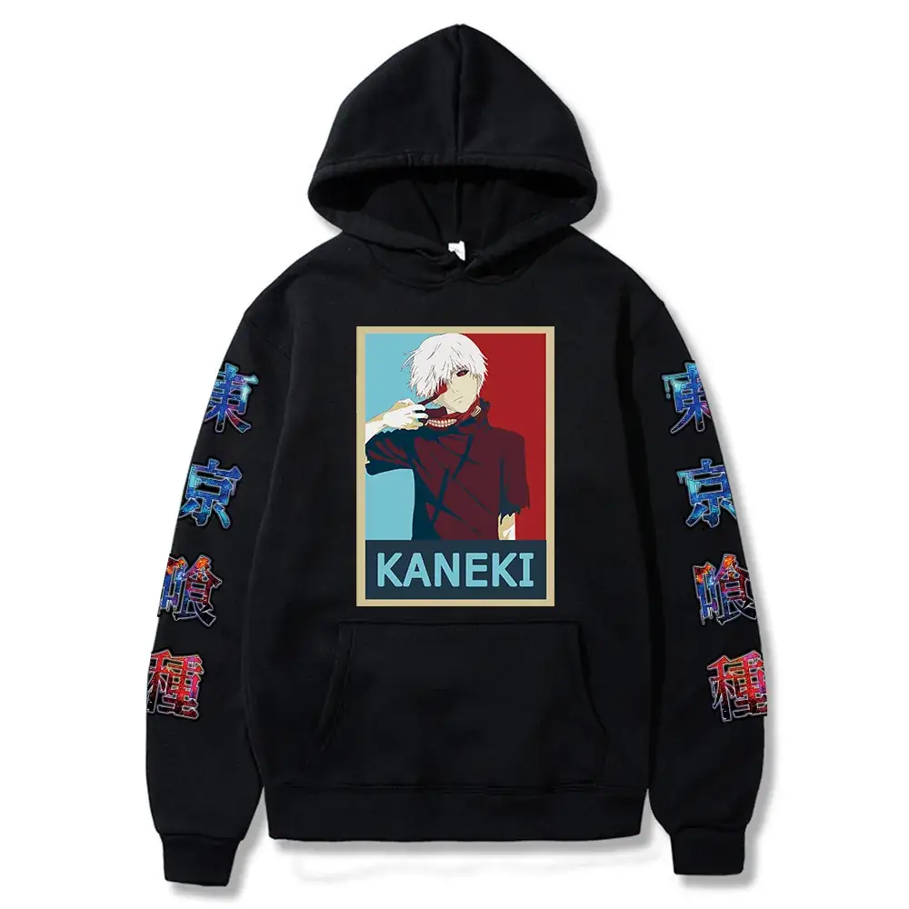 White Kaneki Ghouls Printed Hooded Sweatshirt for Men Women - Image 5