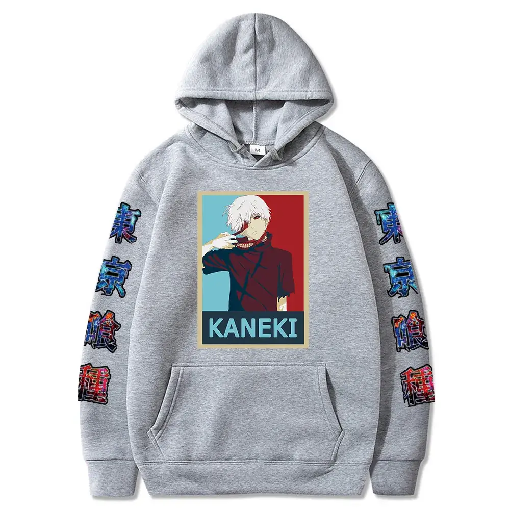 White Kaneki Ghouls Printed Hooded Sweatshirt for Men Women - Image 4