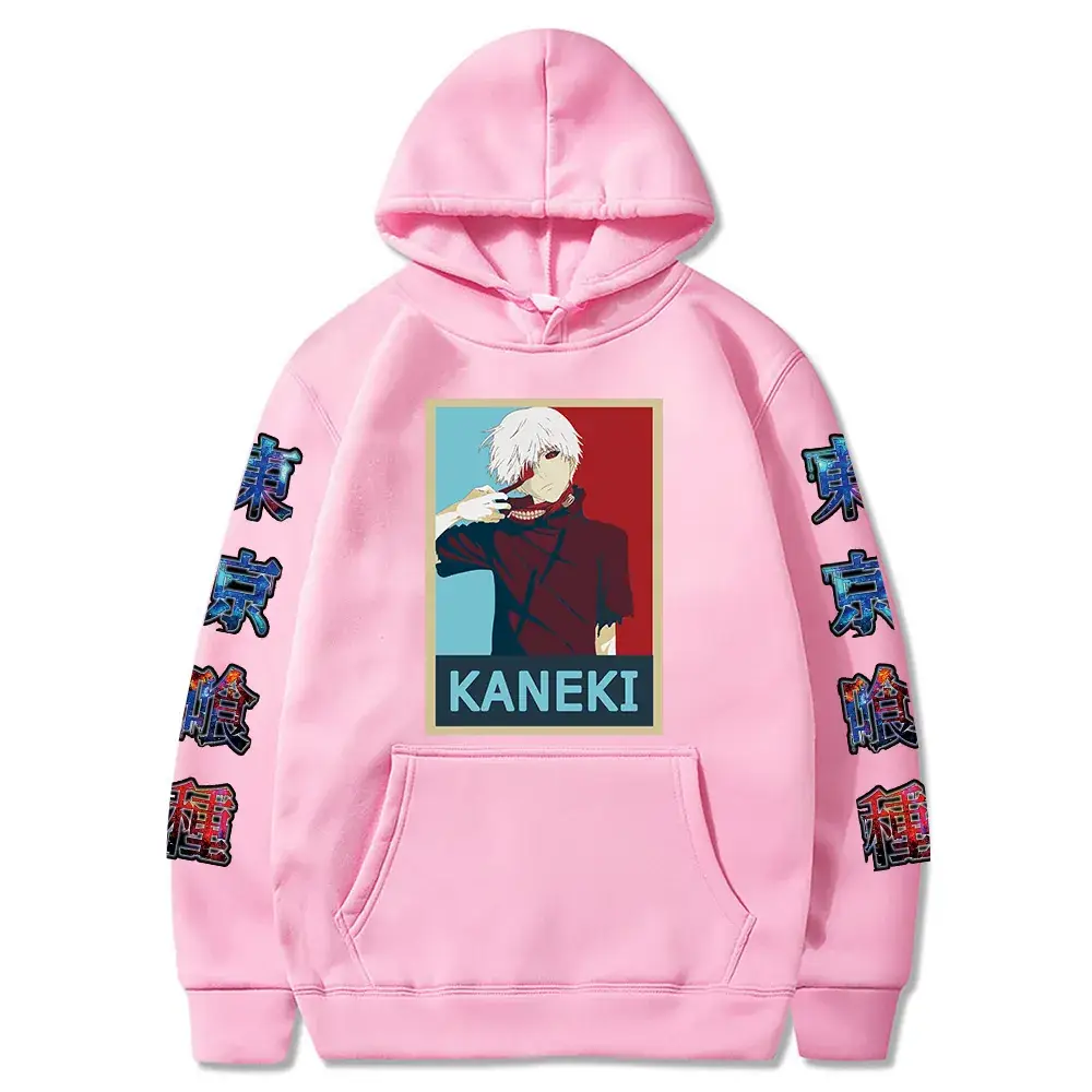 White Kaneki Ghouls Printed Hooded Sweatshirt for Men Women - Image 6
