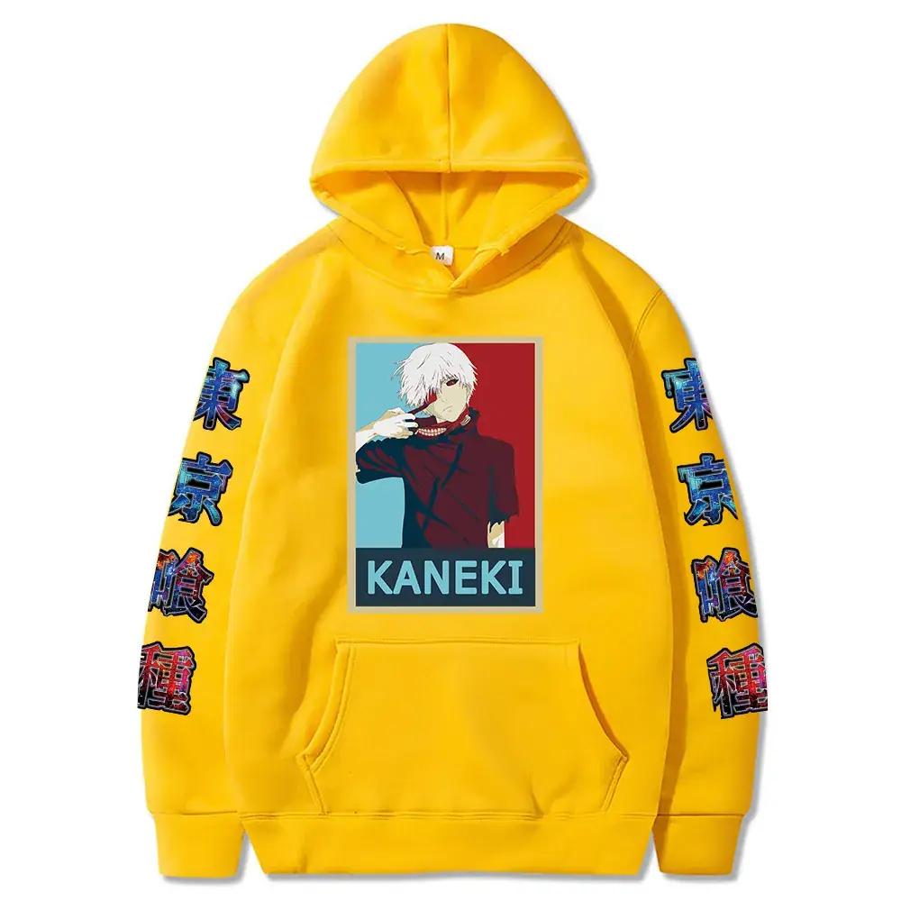 White Kaneki Ghouls Printed Hooded Sweatshirt for Men Women - Image 2