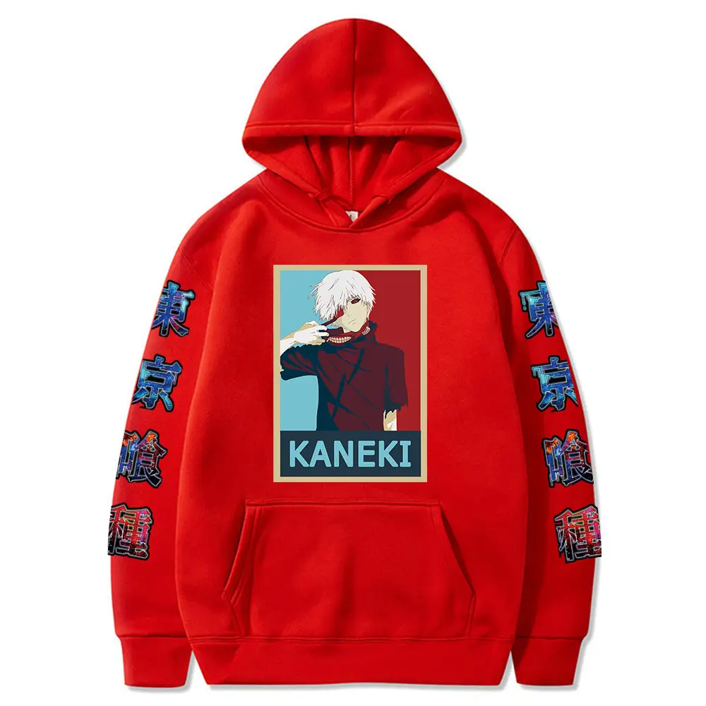 White Kaneki Ghouls Printed Hooded Sweatshirt for Men Women — feature 4