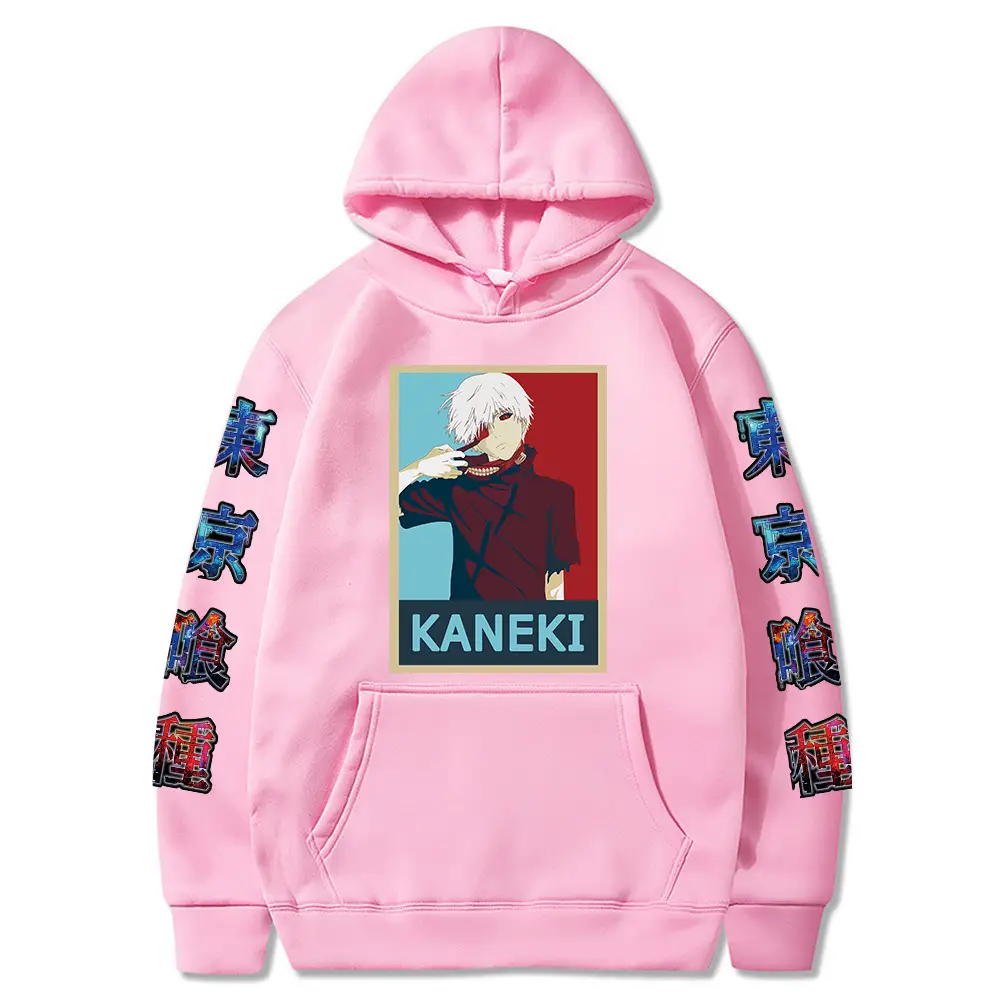 White Kaneki Ghouls Printed Hooded Sweatshirt for Men Women — feature 5
