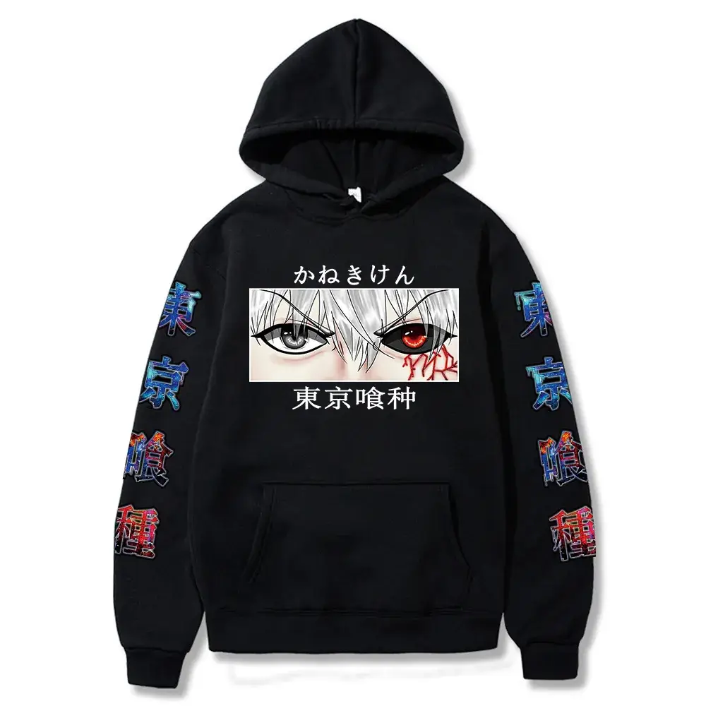 Pink Anime Tokyo Ghoul Eyes Hoodie for Men Women - Image 5