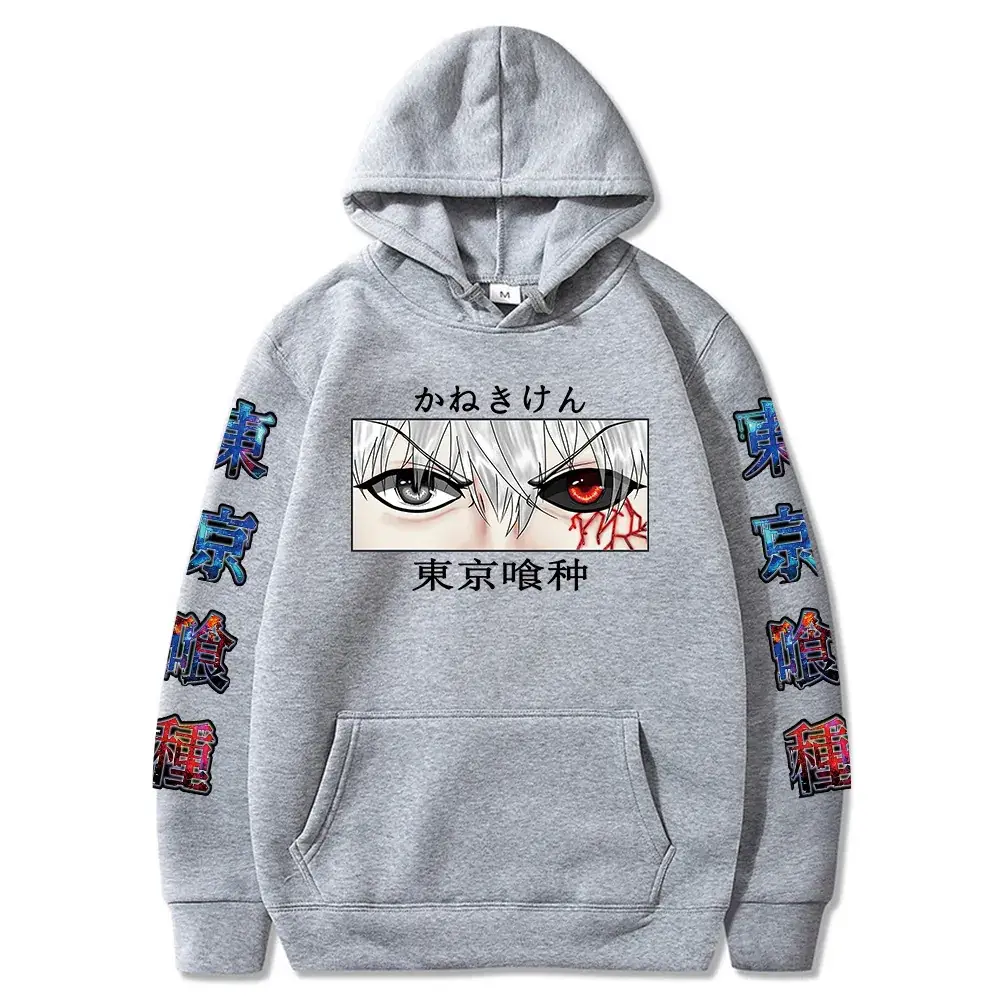 Pink Anime Tokyo Ghoul Eyes Hoodie for Men Women - Image 4