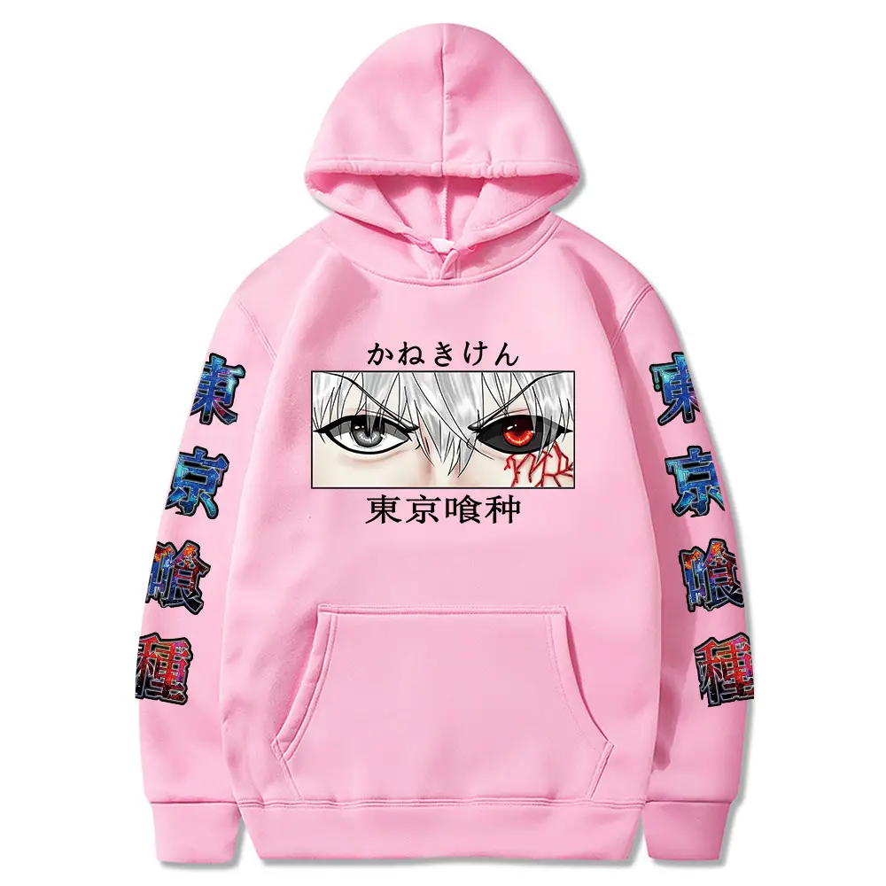Pink Anime Tokyo Ghoul Eyes Hoodie for Men Women — feature 4