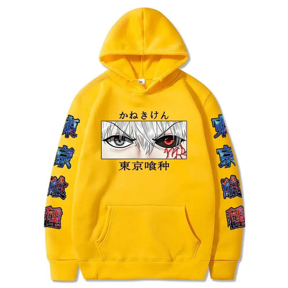 Pink Anime Tokyo Ghoul Eyes Hoodie for Men Women - Image 2