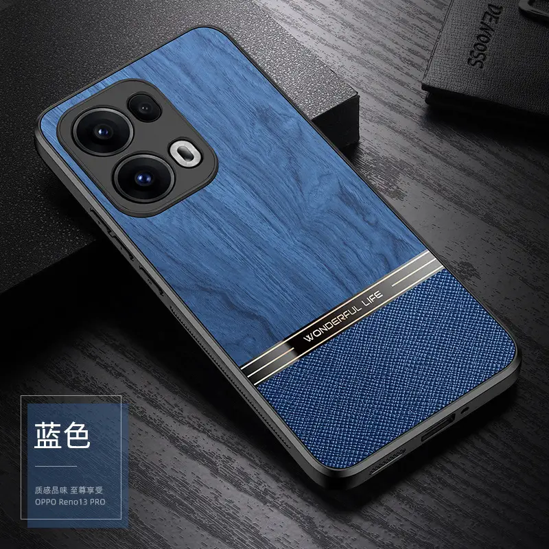 Oppo Reno15 Protective Wood Grain Leather Case