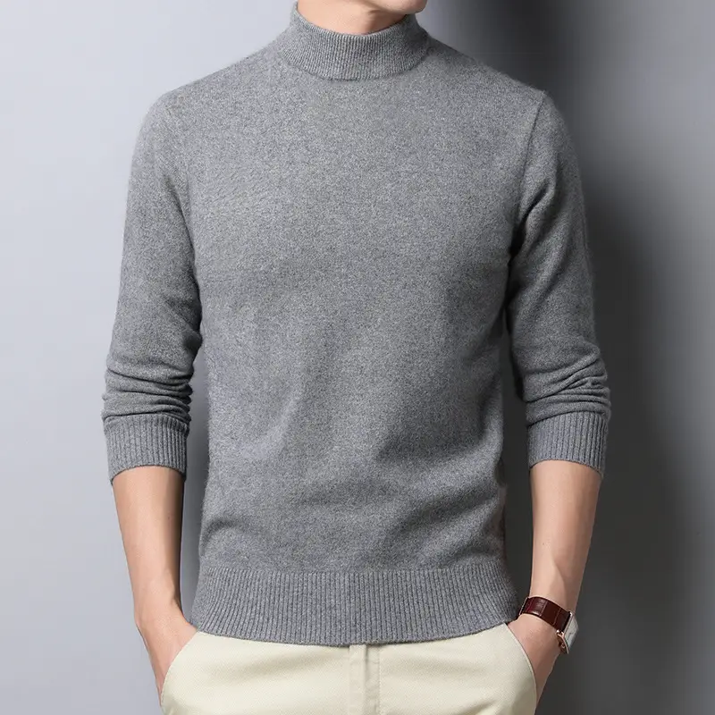 Men Black Turtleneck Sweater 2024 Winter Thickened Knit - Image 9