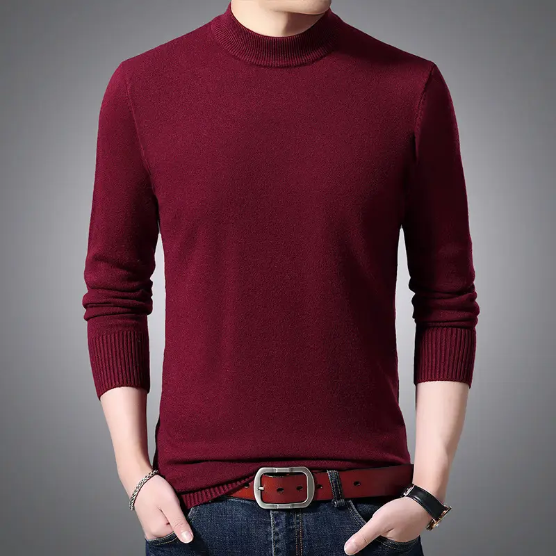 Men Black Turtleneck Sweater 2024 Winter Thickened Knit - Image 4