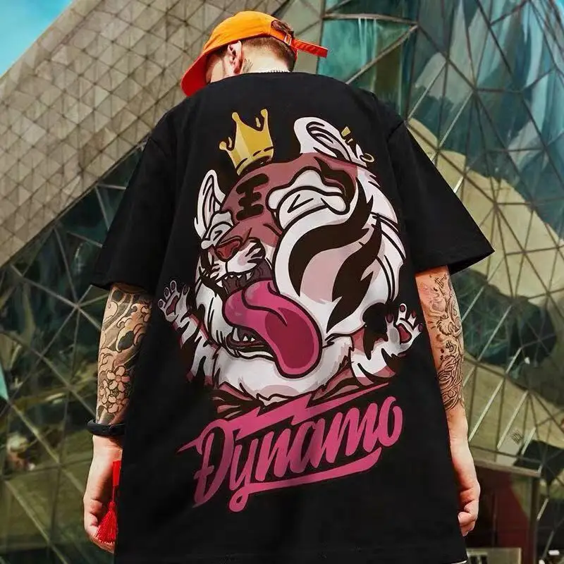 Men's Black Dynamo Graphic T-Shirt Oversize Half Sleeve