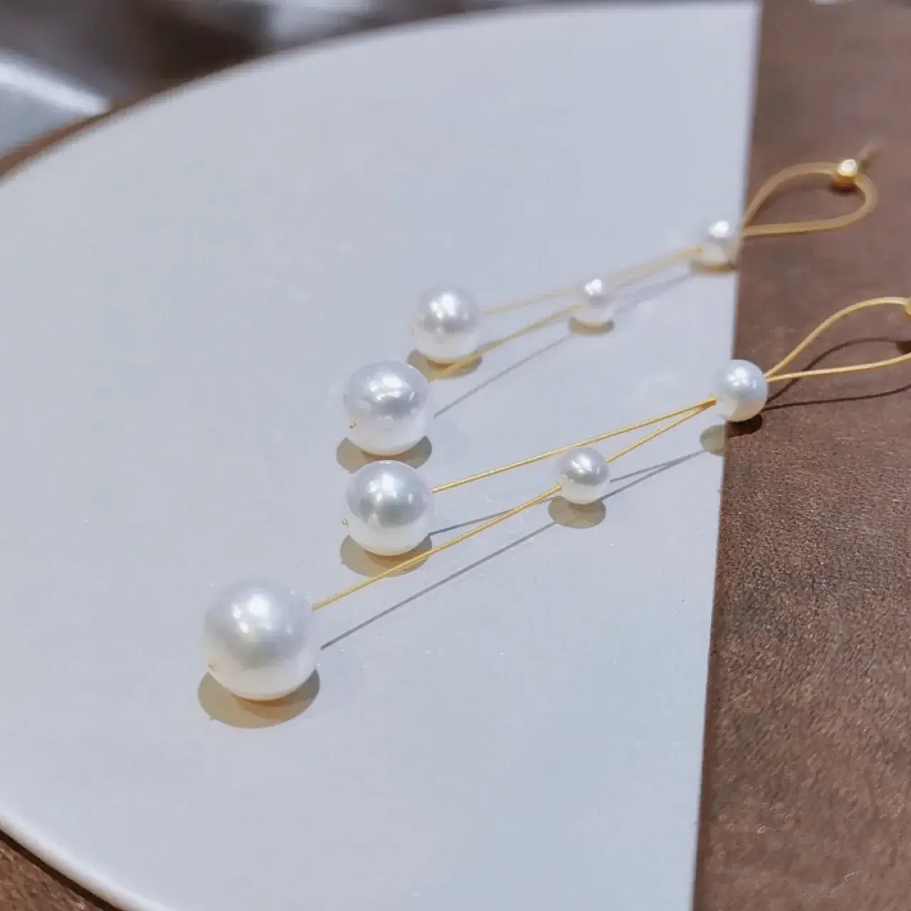 Gypsophila Pearl Earrings 14K Gold Pearl Drop Set