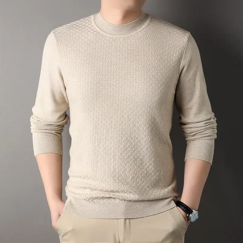 Men's Black Half-Turtleneck Sweater Solid Color - Image 13