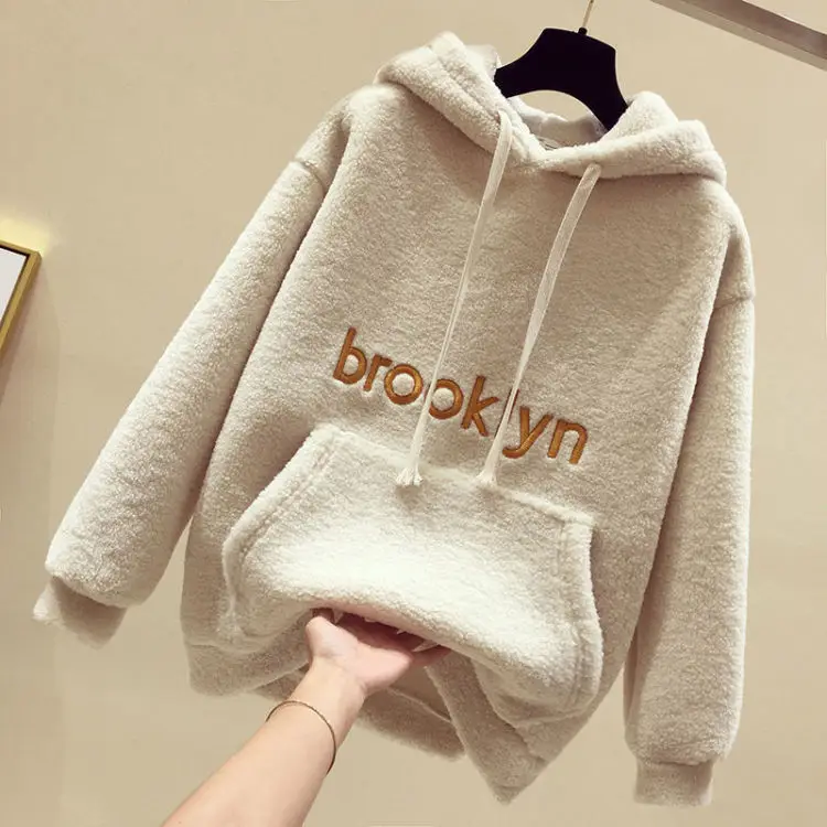 Women Fleece Hoodie Set Brooklyn Thickened Winter Wool Pants — feature 10